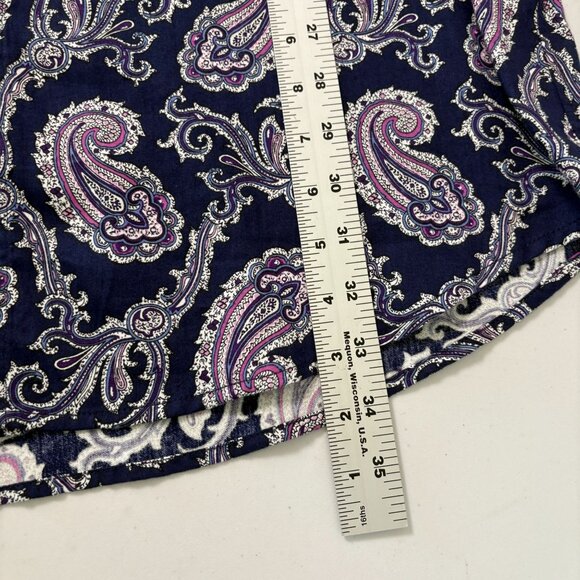 Lauren Ralph Lauren Monogram Nightgown Size M Blue Paisley Long Sleeve Button Up - Picture 12 of 12
